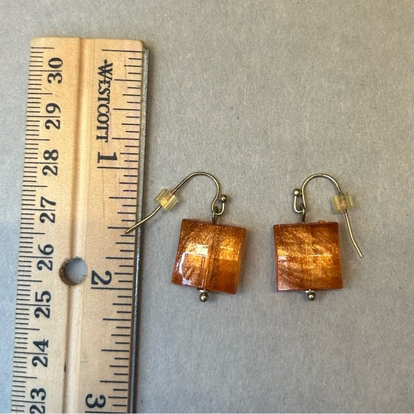 Orange and Gold Beaded Necklace and Earring Set - Picture 5 of 5